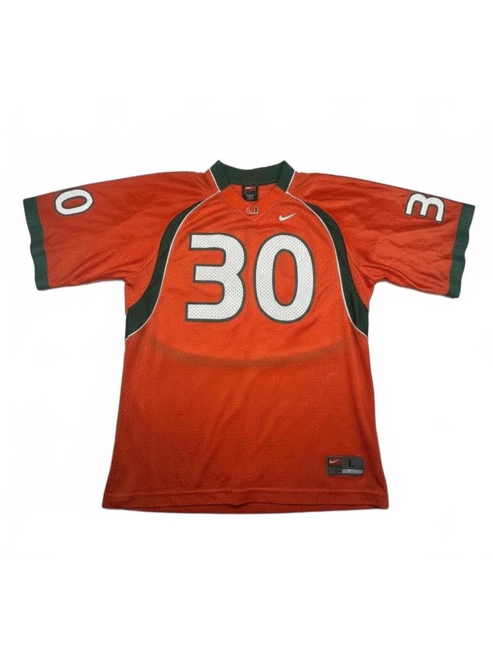Women's Nike Miami Hurricanes #30 Vintage Football Jersey Size Large